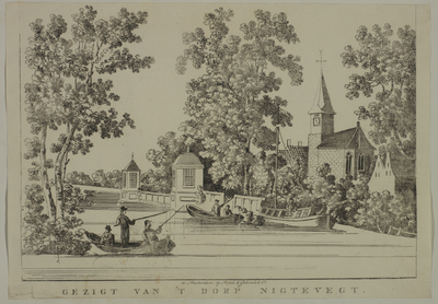 206227 Gezicht over de Vecht op het dorp Nigtevecht.01-01-1760-31-12-1780